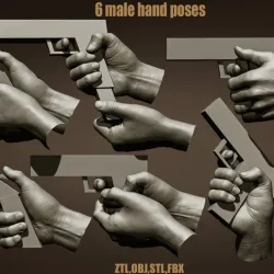 6 Shooting male hand poses