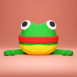 Articulated low poly frog