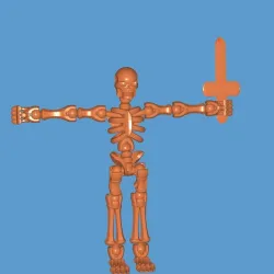 articulated skeleton whit sword