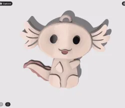 Baby axolotl keychain