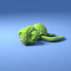 baby turtle, articulated