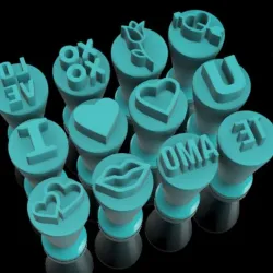 CANDY STAMPER / MARKER KIT VALENTINES, WEDDING, HEART, LOVE (MARCADOR DIA DOS NAMORADOS, CASAMENTO, AMOR)