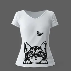 CAT - BUTTERFLY SVG / STL