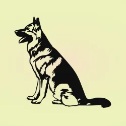 Decorative mural, wall decoration, panno, German Shepherd