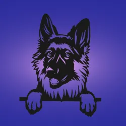 Decorative mural, wall decoration, panno, German Shepherd