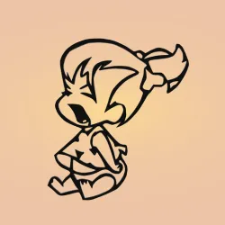 Decorative mural, wall decoration, panno, Pebbles Flintstone Cartoon Character