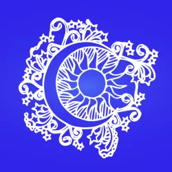 Decorative mural, wall decoration, panno, Sun and Moon
