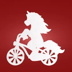 Decorative mural, wall decoration, panno, unicorn on a bike :)