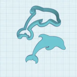 Dolphin cutter, stamp, fish shape cutter, Cookie cutter, Polymer Clay Cutter, earrings