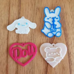 Earrings/ Charms/ Key rings - Rabbit heart