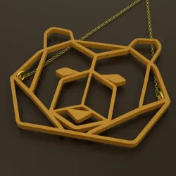 Geometric bear necklace