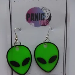 Green aliens charm for earrings or key rings