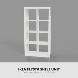 IKEA-INSPIRED FLYSTA SHELF UNIT MINIATURE FURNITURE 3D MODEL