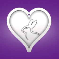 Key pendant, heart, rabbit
