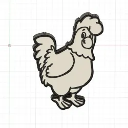 LAMP WITH HEN, ROOSTER