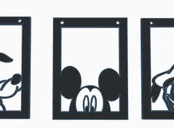 Mickey Pluto Donald Paintings