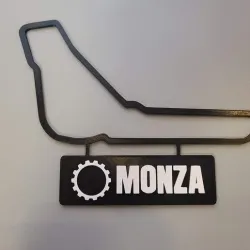 Monza Track Map with Nameplate Wall Art