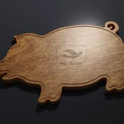 Pig Cutting Board - CNC files for Wood (svg, dxf, eps, pdf, ai, stl)