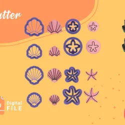 Polymer Clay Cutter *7 models 2 Sizes 2 version Cut/Studs from sea/Digital .STL File * File For Use In A 3D Printe