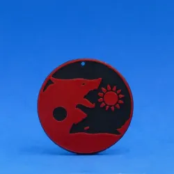 Wolves Yin Yang Keychain
