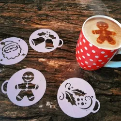 x4 stencil Christmas - Bells, Santa Claus, Mistletoe, Gingerbread Man