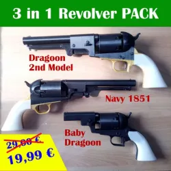 3 in 1 Revolver Pack (Dragoon, Navy, Baby Dragoon) Cap Gun BB 6mm