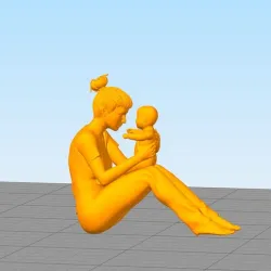 3d people figure human Mother and Son