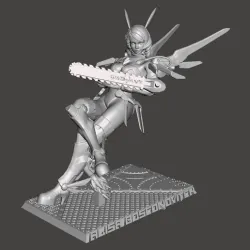 ALISA BOSCONOVITCH -TEKKEN 7 taunt pose ARTICULATED *optional Chainsaws! HI-Poly STL for 3D printing
