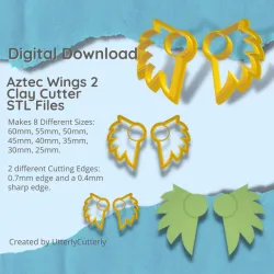Aztec Wings 2 Cutter - STL Digital File Download- 8 sizes and 2 Cutter Versions