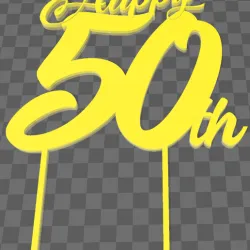 Cake Topper Happy 50th