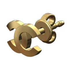 Chanel logo stud earring 3D print model