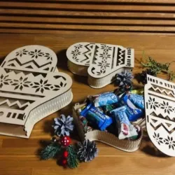 Christmas gift laser cut and engraved dxf cdr file