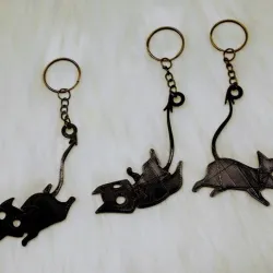 Demon cat keychain.