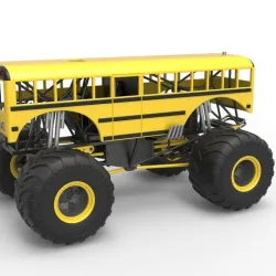 Diecast School bus Monster truck Scale 1:25