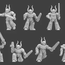 Evil Crusader Chain Blade and Pistol Arms + Blanks and Weapons