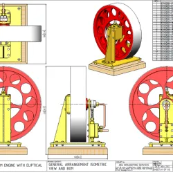 EXPERIMENTAL STEAM ENGINE WITH ELLIPTICAL FLYWHEEL