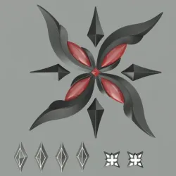 Genshin Impact Fatui Harbingers Arlecchino Brooch and Earrings set. Video game, props, cosplay