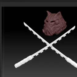 INOSUKE COSPLAY MASK AND SWORDS