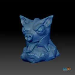 Model fantasy figure- Gyrill II - sticks out tongue STL 3D print file As a decorative piece for home or garden high polygon
