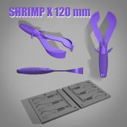 MOLD Shrimp X 120 mm. 3D STL, STEP FILE FOR CNC AND 3D PRINT
