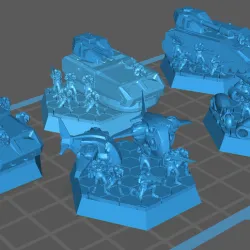 Motorized and Mechanized Infantry proxies for Battletech Tabletop Games - 30 unique playing pieces in one package