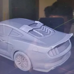 Munstang GT 2015 rear window modified to make fiberglass.