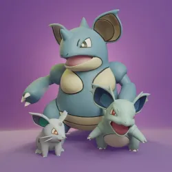 Pokemon - Female Nidoran, Nidorina and Nidoqueen with 2 poses