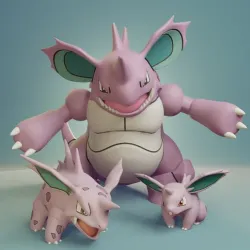 Pokemon - Nidoran Male, Nidorino and Nidoking with 2 poses