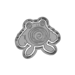 Poliwhirl Pokemon cutter and stamp, cookie cutter, form