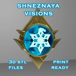 Shneznaya Vision Set -- Childe Cosplay -- Genshin Impact -- Vision Frame and 7 Different Stone