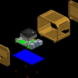 SNAP FIT ENCLOSURE FOR RASPBERRY PI 4 MODEL B AND ICE TOWER FAN (Low Profile)