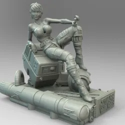 Star Wars Pin Up Sexy Rebel Pilot and Gonk Droid
