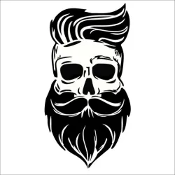 Stencil skull beard