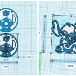 Stitch and Stitch keychain with guitar
